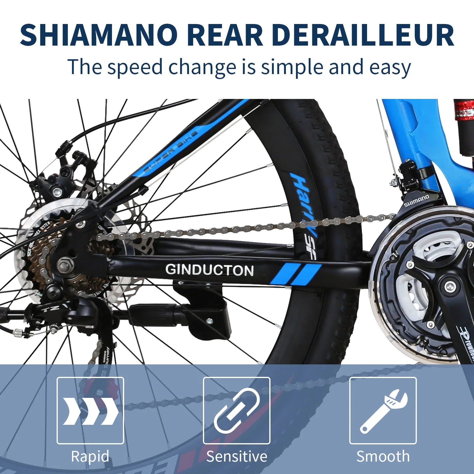 26"full Suspension Folding Mountain Bike 21 Speed 17" Foldable Frame Bicycle Men or Women MTB for Afult Blue