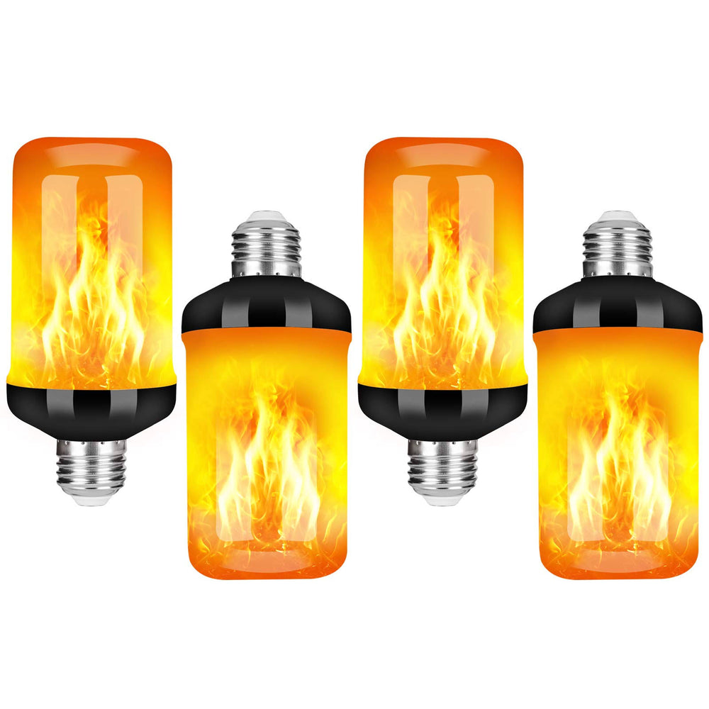 Y- Stop LED Flame Effect Fire Light Bulb - Upgraded 4 Modes Flickering Fire Holiday Light Christmas Decorations - E26 Base Flame Bulb with Upside Down