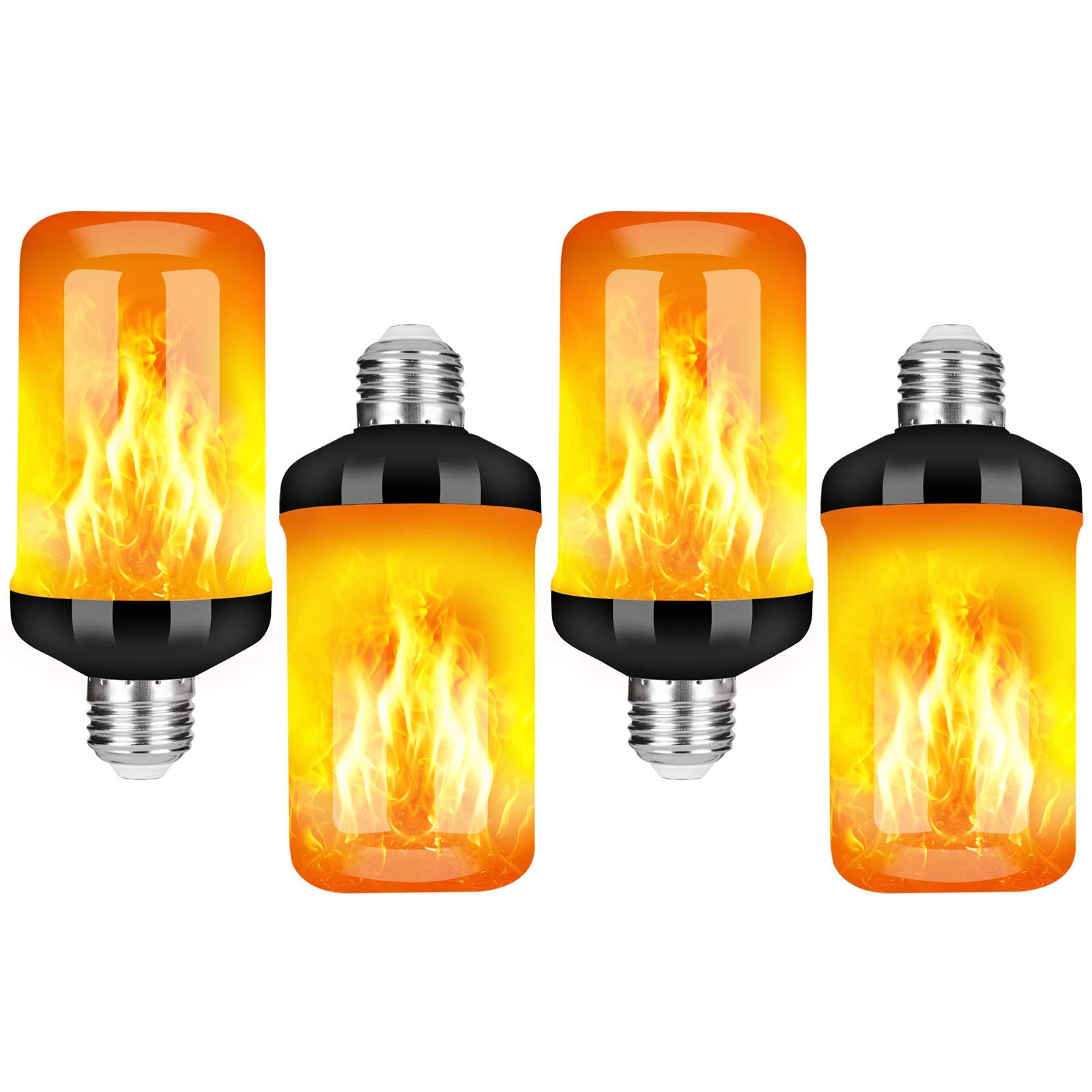 Y- Stop LED Flame Effect Fire Light Bulb - Upgraded 4 Modes Flickering Fire Holiday Light Christmas Decorations - E26 Base Flame Bulb with Upside Down